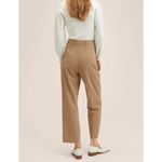 Mango high rise tanātapered straight leg trouser pants 4 Photo 2