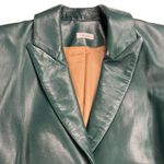 Di Vita Green Buttery Soft Italian Leather Blazer Contrast Stitch Zippers Size 6 Photo 8