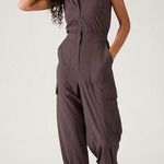 Athleta New 14 Brooklyn Utility Jumpsuit Shale Size 14 Photo 0