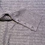 Soho  Grey Crew Neck Ribbed Sweater With Laced Sleeves Size Medium Photo 9