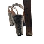 Journee Collection  Shoes Women 10 Gray 100% Leather Elena Snakeskin Peep Toe NEW Photo 8