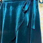 Teal blue green velvet wrap skirt skater circle medium / small like new Photo 1