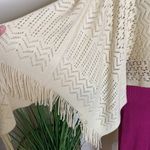 Boho western fringe poncho knit sweater /coverup Size undefined Photo 4