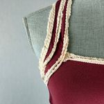 Superdry Vintage  Maroon and Cream Striped Halter Tank Photo 7