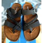 Mountain Sole  Womens Leather Footbed Sandals Black size 7 Photo 1
