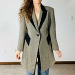 VINTAGE 90s B Louise Houndstooth Blazer Black Size 6 Photo 1