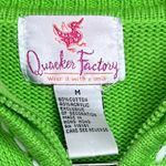 Quacker Factory VTG  Zip Up Sweater Woman’s Size Medium Bright Green Snowflake Photo 12