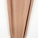 ZARA Womens Cocktail Party Coquette V-Neck Slinky Metallic Slip Dress Size M Tan Photo 2