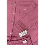 State of Day Macy’s Pink Lace Trim Collared Pajama Set 2PC Button Top Pants M Size M Photo 5