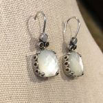 Pandora Sterling Silver Cushion Cut Mother Of Pearl Drop Earrings AUTHENTIC Photo 4