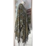 Women’s Khaki Leopard Cheetah Print Fringe Shawl Poncho Wrap Scarf One Size Tan Size undefined Photo 5