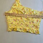 BP  Womens One Shoulder Crop Top Yellow Floral Size Small‎ Photo 5