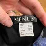 Venus  Floral Mesh‎ Top Womens Size Large Ruched Front Bell Sleeve Blouse Black Photo 4