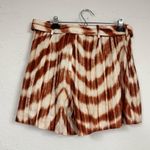 Banana Republic  Orange & Cream Tie Dye Dressy Shorts Womens 10 Pleated Belted Photo 4