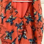 Bar III Coral tropical bird print ruffled sleeveless dress, size XS Photo 2