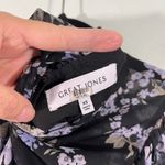 Great Jones Rent The Runway Black Floral Crinkle Chiffon Blouse Size XS Photo 7