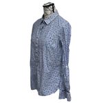 Tommy Hilfiger  Blue Striped Anchor Print Shirt Women’s S – Nautical Coastal Photo 2