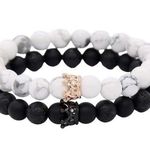 None Natural Stone Crown King Queen Beads His and Hers Couple 8mm Photo 0