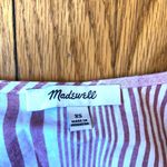 Madewell  NWOT Women's Ruffle-Hem Wrap Top in Stripe Mix Deep Crimson Size XS Photo 3