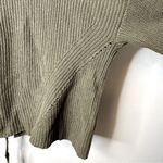 Lucky Brand Pullover Knit Olive Green Lace Back Tie Sweater Size L Photo 5