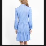 JUDE CONNALLY Thin Stripe Henley dress blue casual preppy $218 classic fall White Photo 3