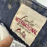 Fiorlini vintage Blue, pink floral denim, midi maxi western cottage skirt S Blue Photo 6