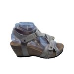 Taos Womens Sandals Wedge Cork Strappy Braided Tan Leather Buckle Closure Size 6.5 Photo 3