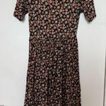 Short Sleeved Floral Maxi Dress Black Photo 1