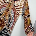 Peter Nygard Animal Print Abstract Tunic Top Sz Large Half Zip Blouse Photo 7