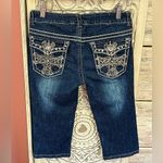Miss Chic dark denim Y2K rhinestone embellished shorts decorative stitching SZ 5 Blue Photo 4