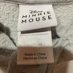 Disney Minnie Mouse Heather Gray Embroidered Flowers Bow Hoodie women’s size L Photo 3