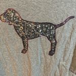 PINK - Victoria's Secret Victoria’s Secret PINK Gray Oversized Tee w/ Sequin Dog Photo 5