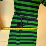 Lacoste VTG David Crystal 70s Green Blue Striped Green Dress Preppy Belted Cowl Photo 11