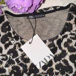ZARA NWT Leopard Print Long Sleeve Knit Top Photo 13