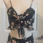 Floral Midi Tie Front Cut Photo 1