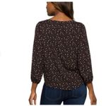 West Kei ‎ Womens Blouse Sz S Casiya Tie Front Navy Blue Leopard Print Stitch Fix Photo 2