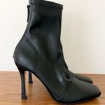 Therapy Yasmeen Faux Leather Pull On Square Toe Ankle Sock Booties Black Size 8 Photo 1