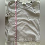 Maeve Anthropologie Faux Leather-Inset Pullover Stone Color size M Photo 8