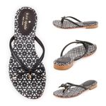 Kate Spade NEW YORK Mystic Thong Sandals shoes with Top Bows and Spade Charm 8.5 Photo 1