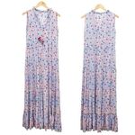 Poupette St. Barth Clara Maxi Dress Blue Bloom Floral Long Women’s Size Medium Photo 2