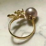 Boutique 10mm Custom Made Genuine Pearl Clover Ring Photo 9