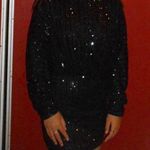 Anthropologie  Black Sequin Long Sleeve Dress Photo 0