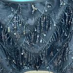 Lishly Black Adjustable Spaghetti Strap Sequined Fringe Crop Top Women's Size 12 Photo 5