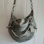 Coach Rare Vintage Beautiful Soft Grayish Blue Large Heavy Leather  Handbag Photo 5