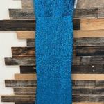 Morgan & Co New Chloé Sequined Gown Dress stretch Sz 5 fit sz Small Blue Photo 2