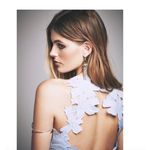 Saylor x Free People Melody Madi Maxi Dress Size XS Sky Blue Crochet Hi Low Photo 6