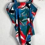 Tropical Swimsuit Size Large Womens One Piece Tie Straps Red Blue Green NWOT 558 Photo 1