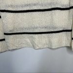 Bobeau Sweater Womens Cream Black Striped Knit Long Sleeve Pullover Size M Photo 2