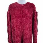 Nordstrom 2/$30 Jodifl Cut-Out Cold Shoulder Crewneck Long Sleeve Knit Chenille Sweater Photo 2