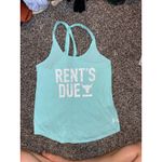 Under Armour  Project Rock "Rent's Due" tank top light blue aqua XS women’s nwot Photo 1